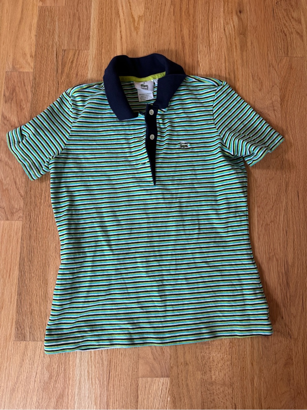 Vintage early 2000s Lacoste striped polo shirt short sleeves 38